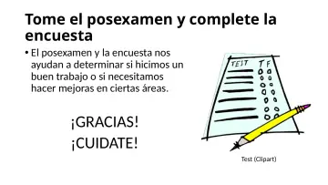 Slide 95: Tome el posexamen y complete la encuesta