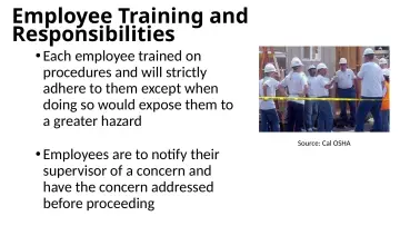 Slide 15: Employee Training and Responsibilities