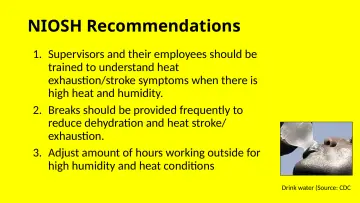 Slide 31: NIOSH Recommendations