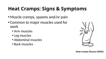 Slide 39: Heat Cramps: Signs & Symptoms
