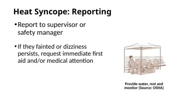 Slide 45: Heat Syncope: Reporting