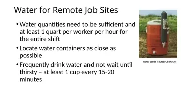 Slide 82: Water for Remote Job Sites
