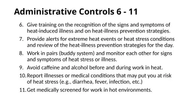 Slide 85: Administrative Controls 6 - 11