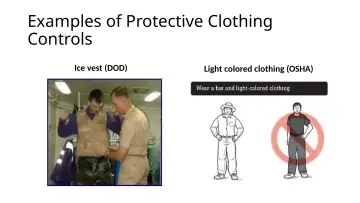 Slide 87: Examples of Protective Clothing Controls