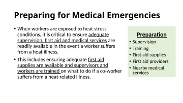Slide 90: Preparing for Medical Emergencies