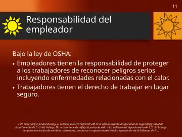 Slide 11: Responsabilidad del empleador
