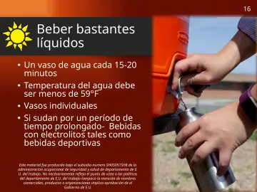 Slide 16: Beber bastantes líquidos