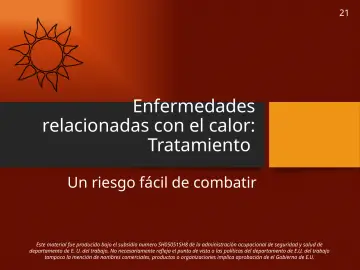 Slide 21: Enfermedades relacionadas con el calor: