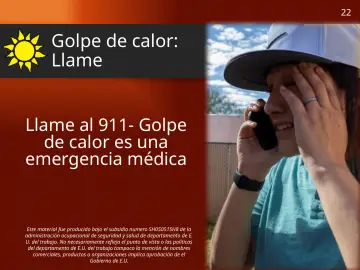 Slide 22: Golpe de calor: Llame