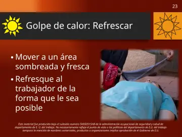 Slide 23: Golpe de calor: Refrescar