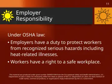 Slide 11: Employer Responsibility