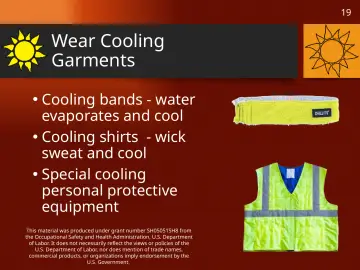Slide 19: Wear Cooling Garments