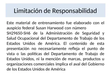 Slide 2: Limitación de Responsabilidad