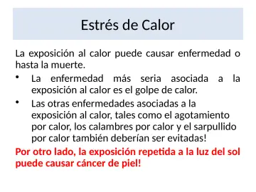 Slide 4: Estrés de Calor