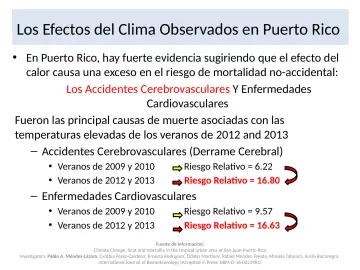 Slide 10: Los Efectos del Clima Observados en Puerto Rico