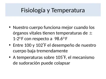 Slide 13: Fisiología y Temperatura