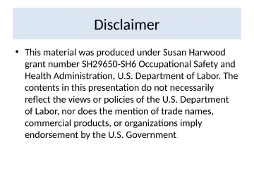 Slide 2: Disclaimer