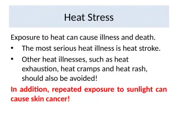 Slide 4: Heat Stress