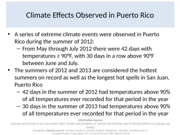 Slide 5: Climate Effects Observed in Puerto Rico