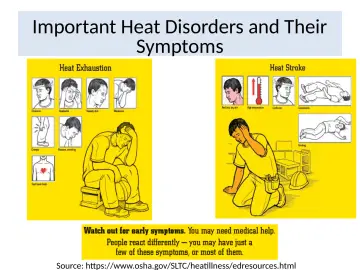 Slide 18: Important Heat Disorders and Their