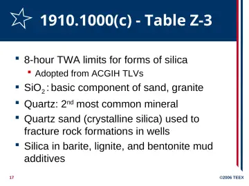 Slide 17: 1910.1000(c) - Table Z-3