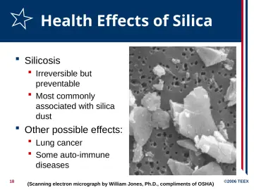 Slide 18: Health Effects of Silica