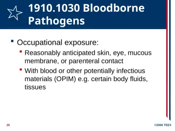 Slide 25: 1910.1030 Bloodborne Pathogens