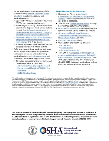 Page 3: Perform pulmonary function testing (PFT) in accord with American Thoracic Society