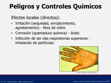 Slide 15: Peligros y Controles Químicos
