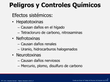 Slide 16: Peligros y Controles Químicos