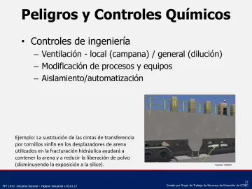 Slide 22: Peligros y Controles Químicos