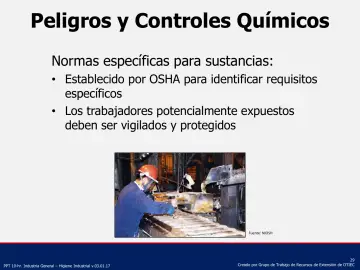Slide 29: Peligros y Controles Químicos