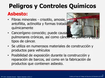 Slide 32: Peligros y Controles Químicos