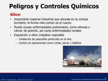 Slide 33: Peligros y Controles Químicos