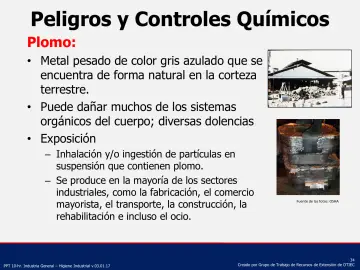 Slide 34: Peligros y Controles Químicos