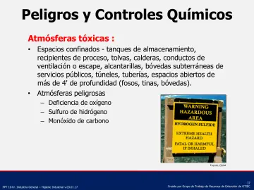 Slide 37: Peligros y Controles Químicos