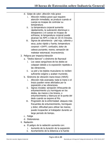Page 13: d. Golpe de calor: afección más grave