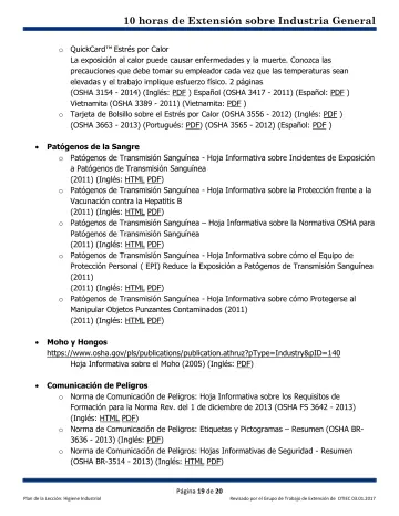 Page 19: QuickCard™ Estrés por Calor