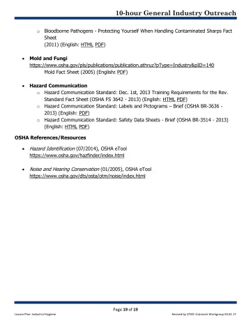 Page 19: Bloodborne Pathogens - Protecting Yourself When Handling Contaminated Sharps Fa ct Sheet