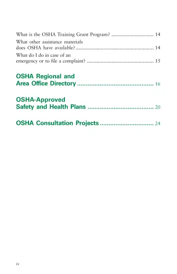 Page 6: What is the OSHA Training Grant Program? … 14