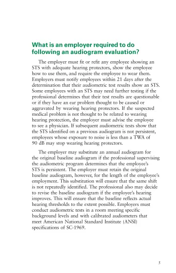 Page 11: What is an employer required to do following an audiogram evaluation?