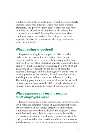 Page 13: conditions may make it inadequate. If workplace noise levels increase, employees must give…