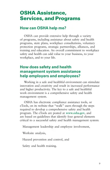 Page 15: OSHA Assistance, Services, and Programs