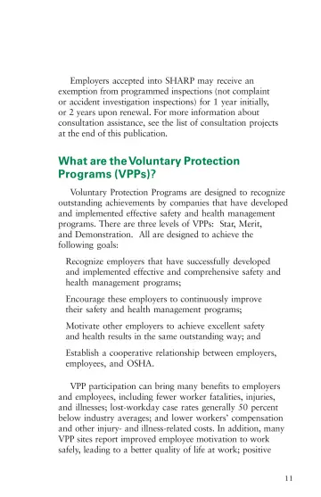 Page 17: Employers accepted into SHARP may receive an exemption from programmed inspections (not…