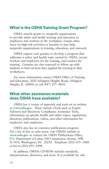 Page 20: What is the OSHA Training Grant Program?