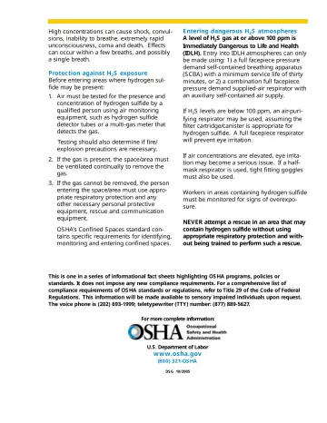 Page 2: High concentrations can cause shock, convulsions, inability to breathe, extremely rapid…
