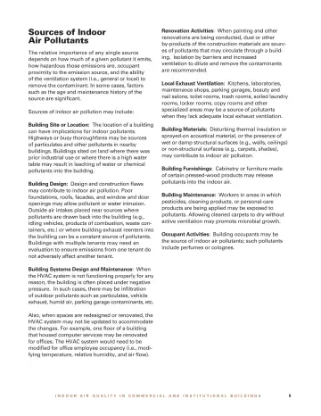 Page 7: Sources of Indoor Air Pollutants