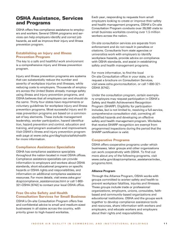 Page 13: OSHA Assistance, Services and Programs