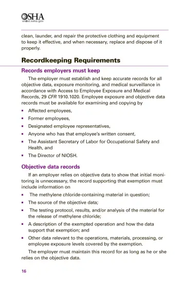 Page 18: Recordkeeping Requirements