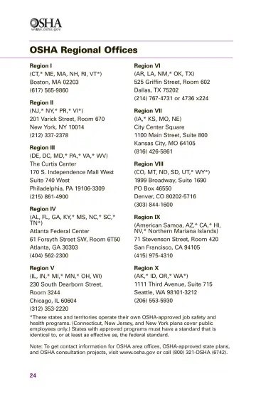 Page 26: OSHA Regional Offices